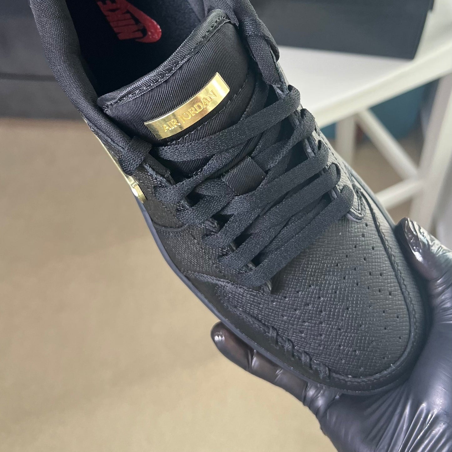 Jordan 1 Low Method of Make “Black Metallic Gold”