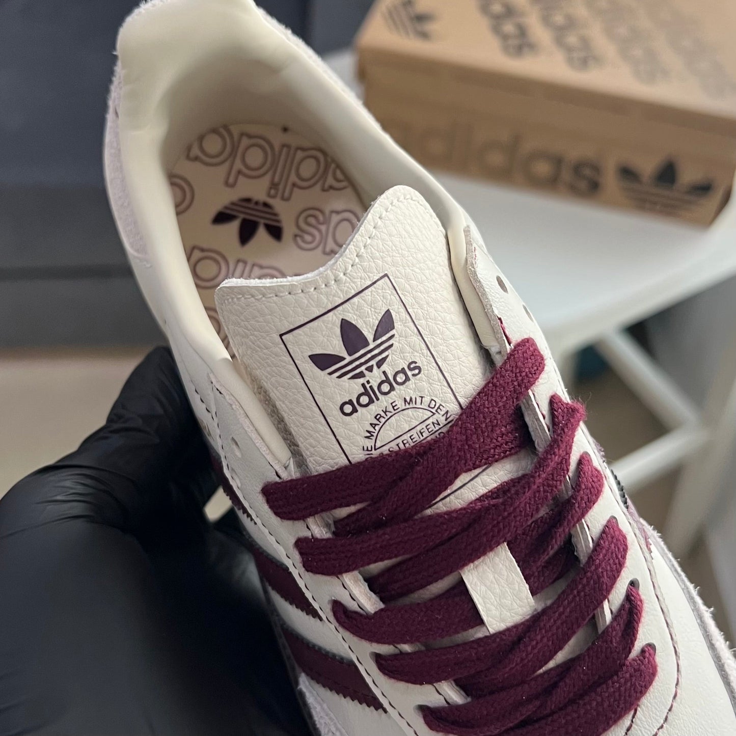 Adidas Samba OG "Wonder White/Maroon"