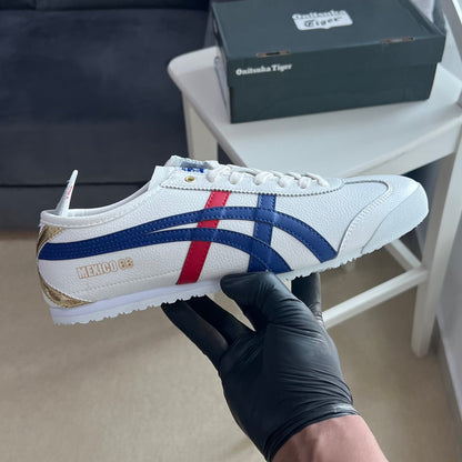 Onitsuka Mexico 66 “White Blue Red Metallic Gold”