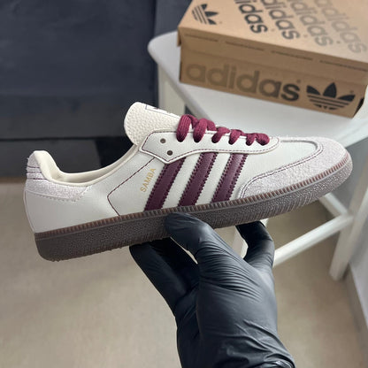 Adidas Samba OG "Wonder White/Maroon"