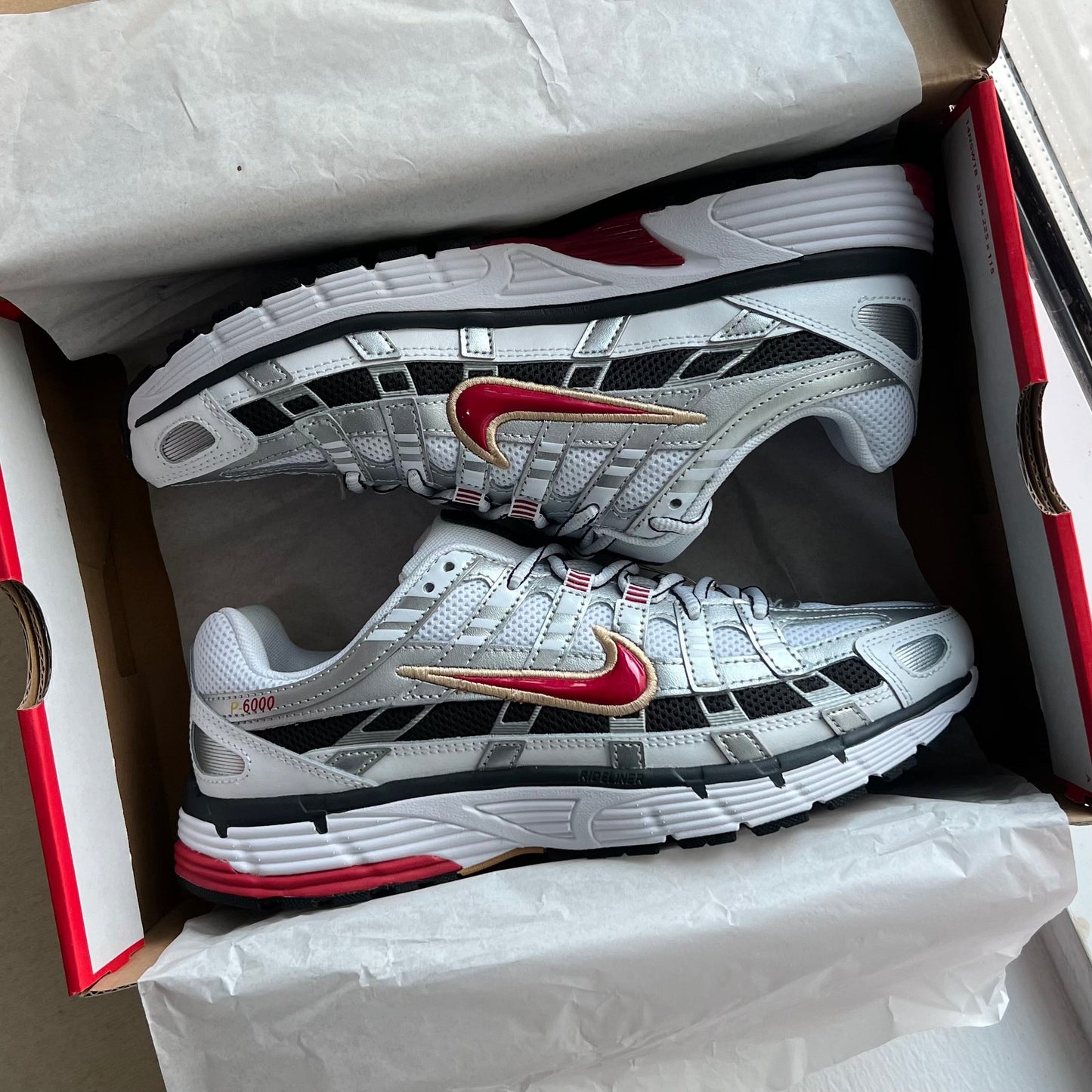 Nike P-6000 “Platinum/Varsity Red”