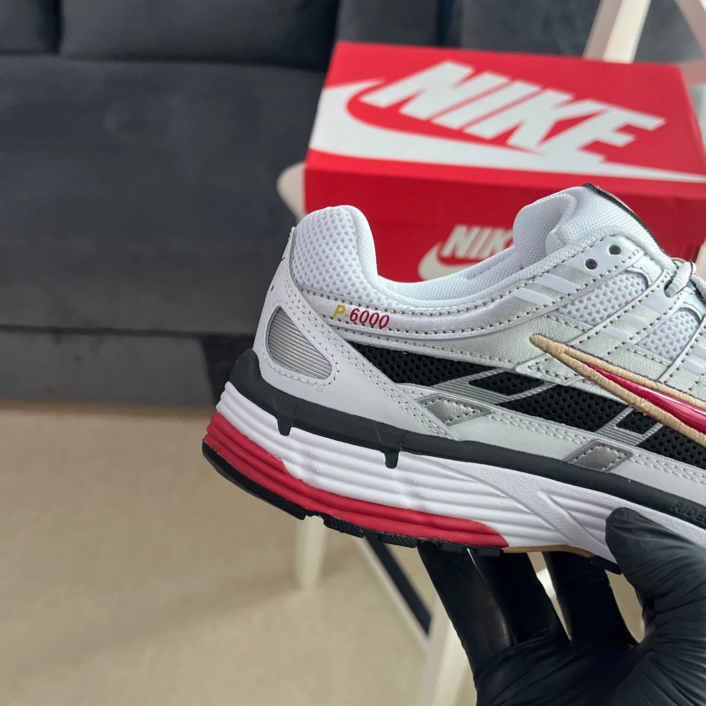 Nike P-6000 “Platinum/Varsity Red”